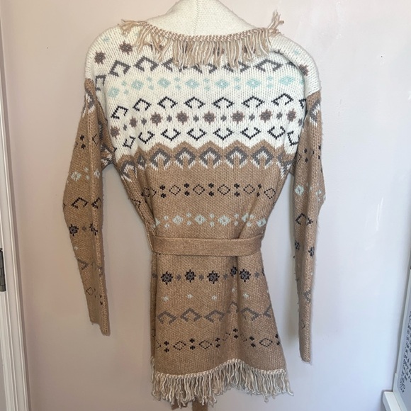 Lucky Brand Belted Fringe Cardigan - Picture 2 of 4